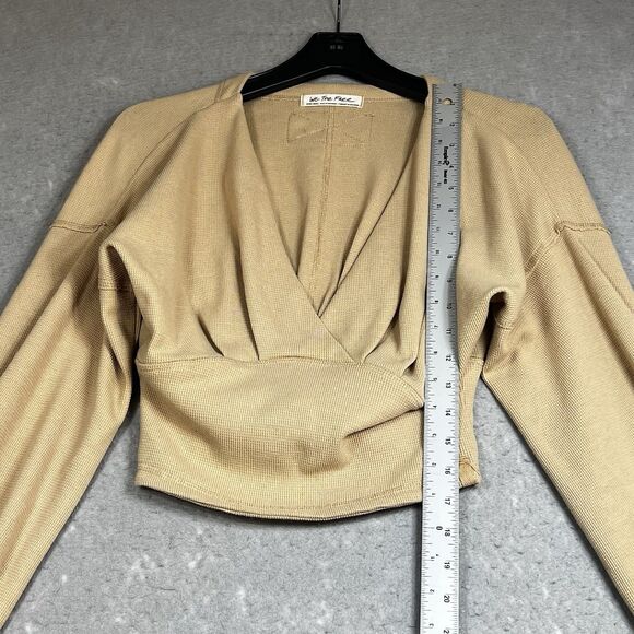 We The Free Surplice Crop Top Womens Size Small Brown All Nighter Long Sleeve - Picture 7 of 11